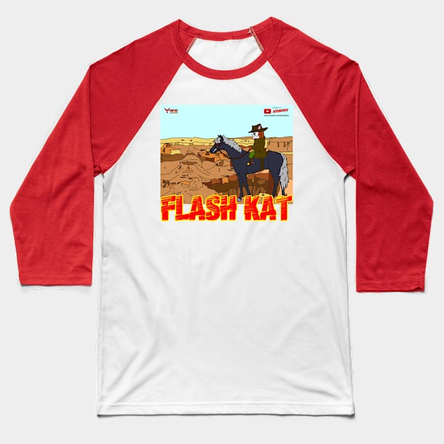 Flash Kat Baseball T-Shirt by BoomBidosEmpire